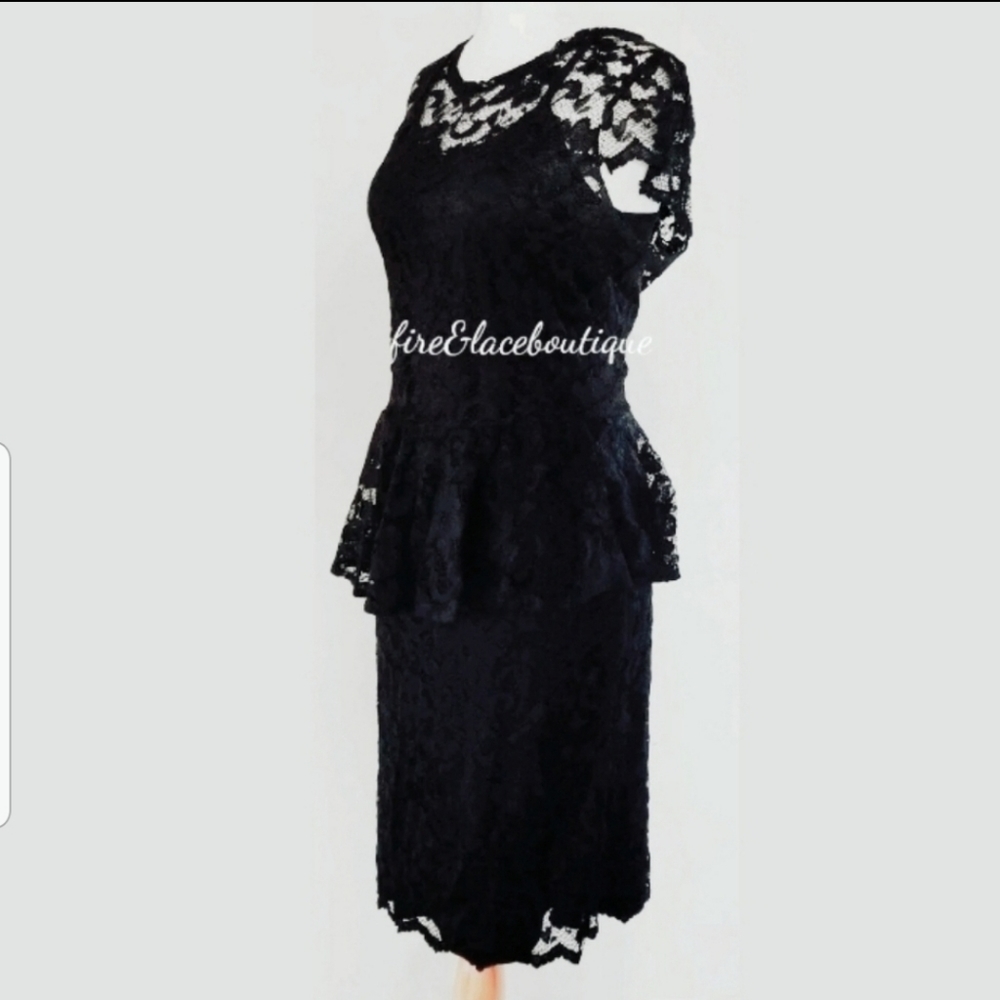 ASOS CURVE LACE PEPLUM BODYCON DRESS SZ 1X 16